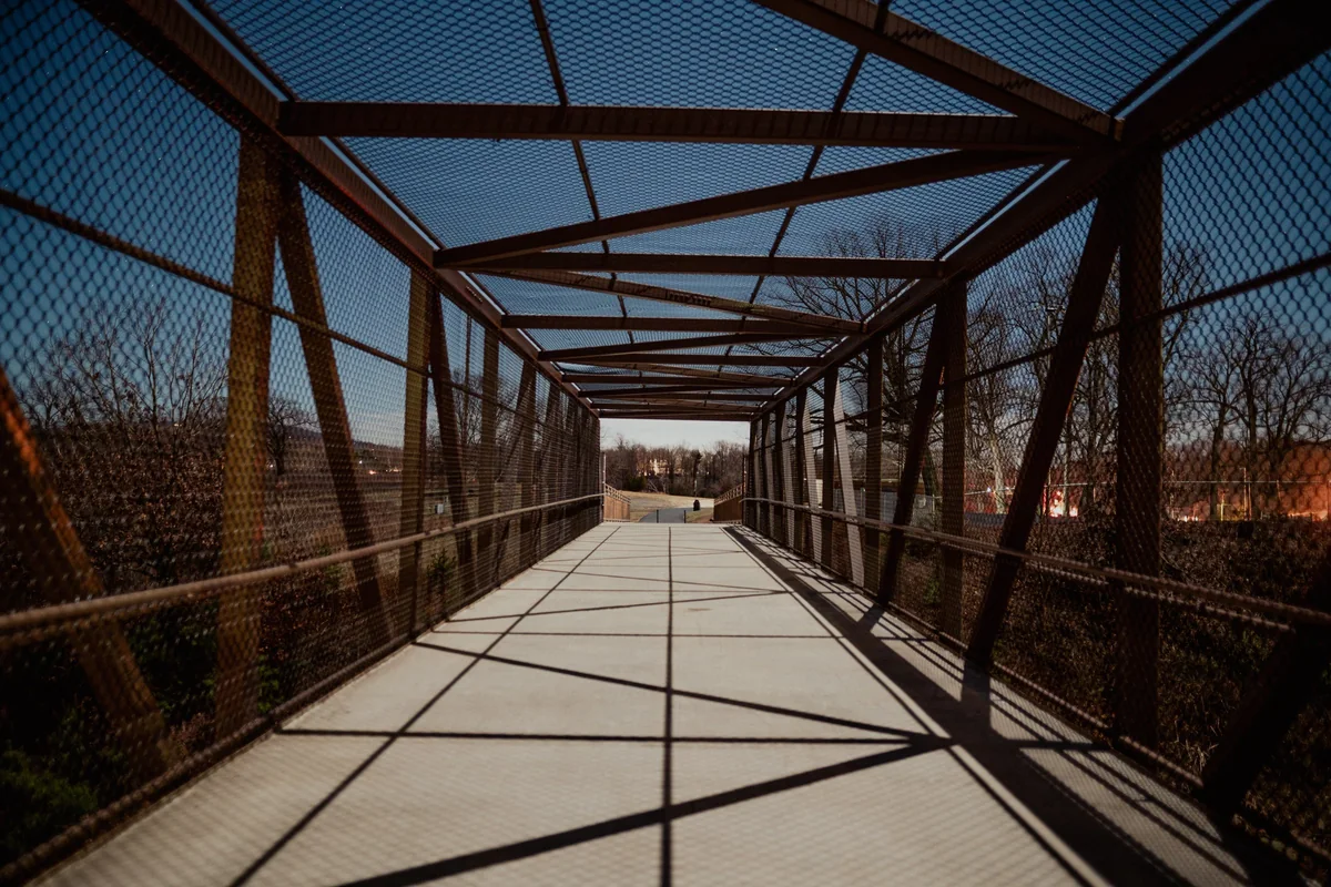 Steel footbridge