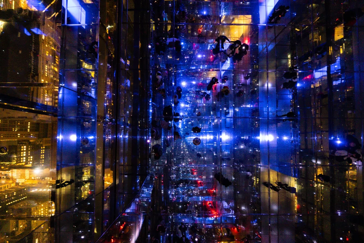 Blue mirrored interior