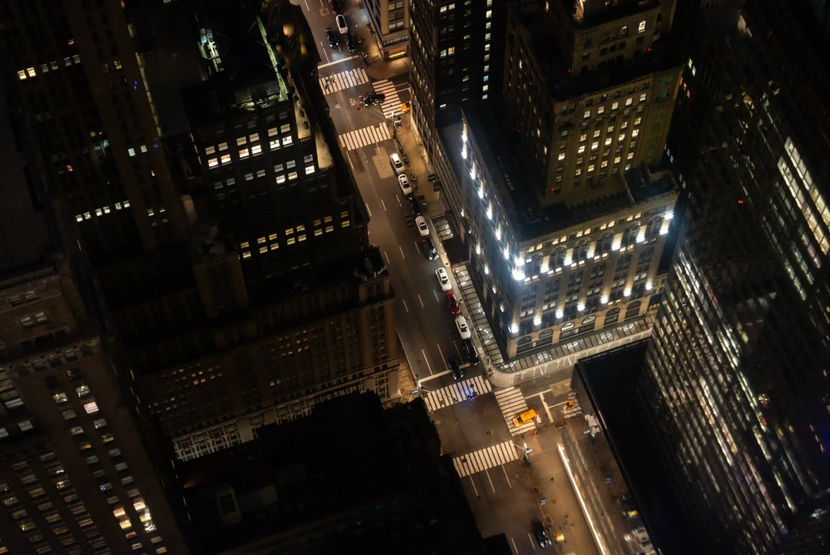 City grid at night
